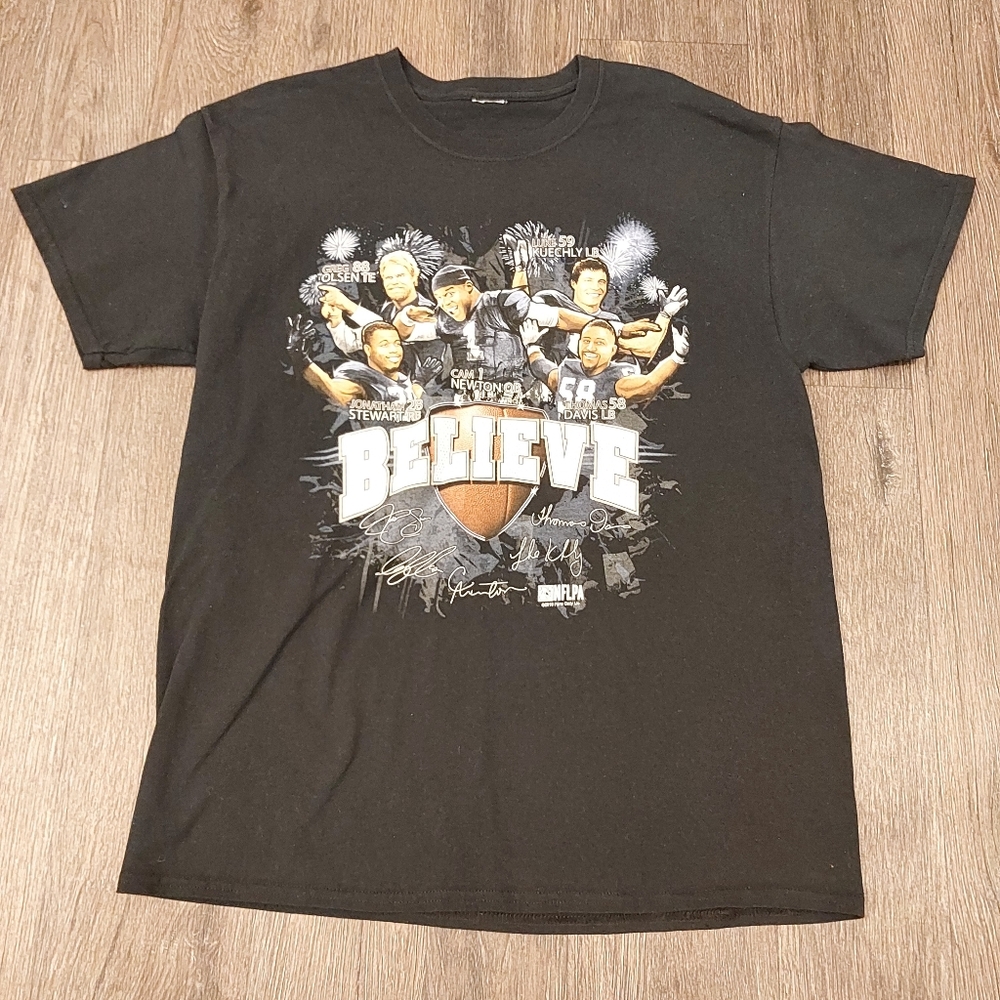 Carolina Panthers Vintage "Believe" T-Shirt - Size Large, NFLPA 2015 NFL Team